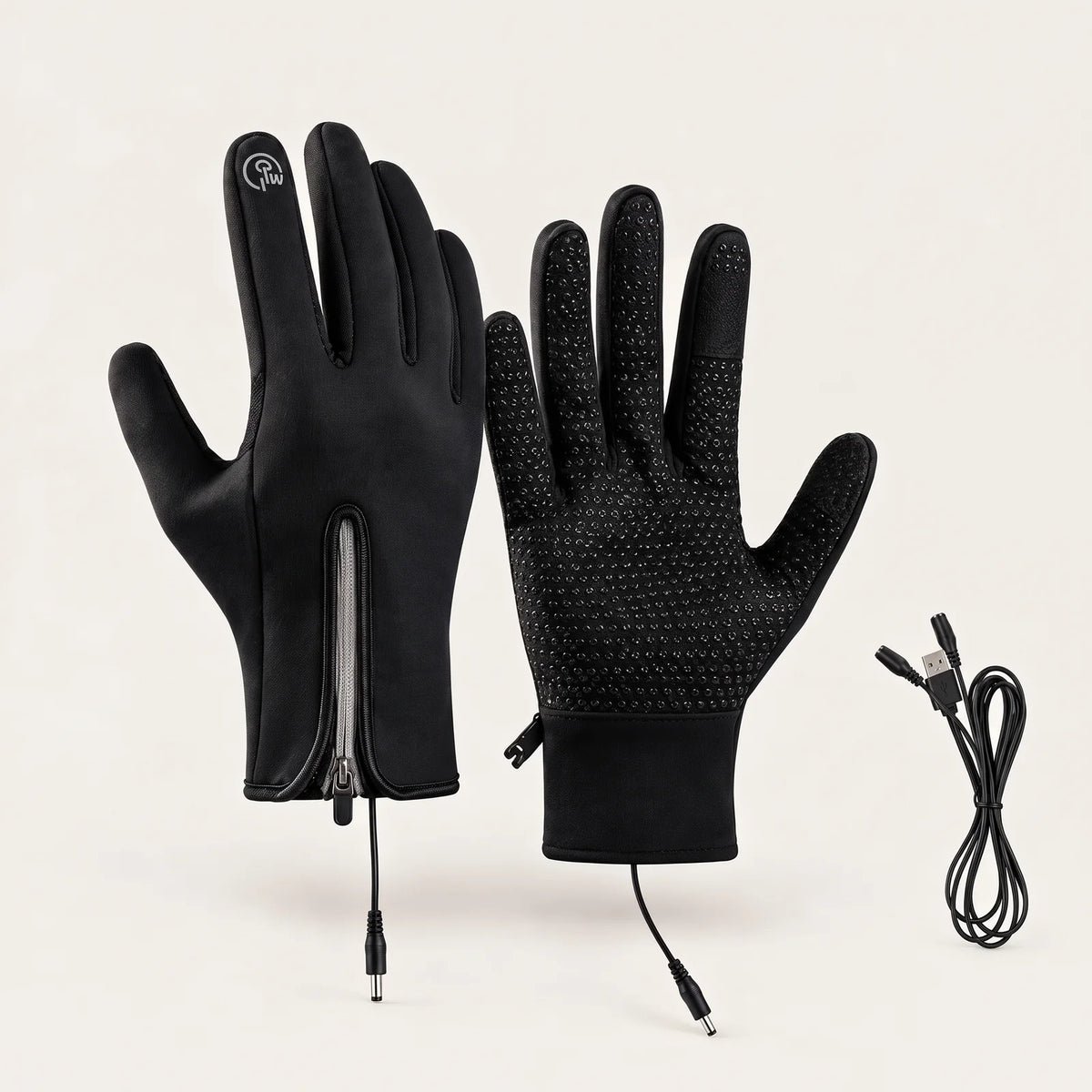 BergHeat Griff: beheizte Handschuhe als Paar mit Y-Kabel, Handrücken und Handfläche
