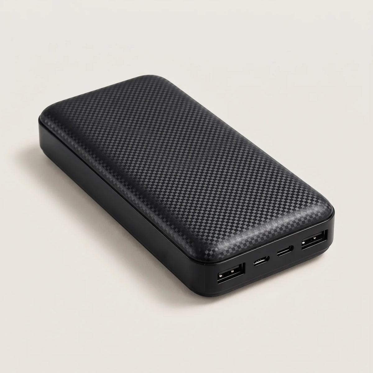 BergHeat Powerbank 20.000 mAh in Schwarz mit Karbon-Struktur